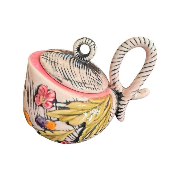 1950s Hull Pottery "Blossom Flite" Tea Service- 3 Pieces Mid Century - Picture 3 of 9